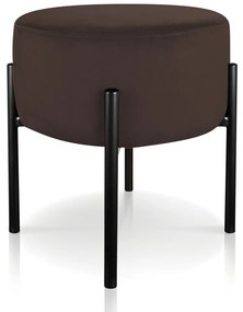 Puff Banqueta Decorativo Industrial Preto Iron Suede D03 - D'Rossi - Marrom