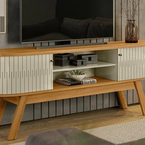 Rack TV 75 Pol 183cm Bancada para Sala Enzari Cumaru/Opala M20 - D'Rossi