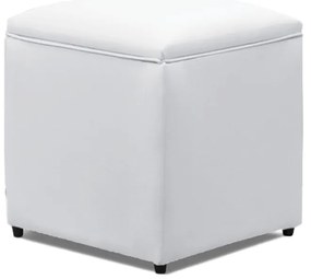Puff Decorativo Quadrado para Sala Lígia Sintético E03 - D'Rossi - Branco