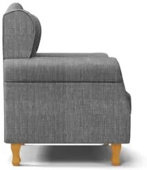 Kit 02 Poltronas de Amamentação Pés Madeira Lucy Z39 Linho Cinza Escur
