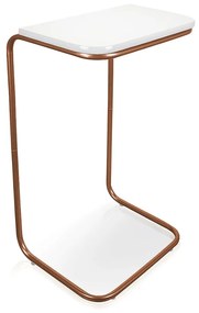Mesa Lateral Tampo Multiuso para Sofá Base Dourado - D'Rossi - Bronze