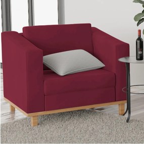 Poltrona Decorativa Europa Suede Bordô ADJ Decor