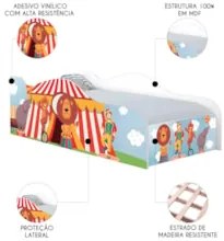 Cama Solteiro Infantil Baixa Para Colchão 188x88cm Circo K06 - Mpozena