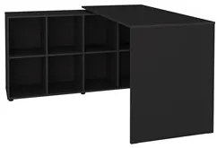 Mesa Escrivaninha em L 140x130cm 8 Nichos Eron A06 Preto - Mpozenato