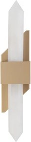 Arandela Led Quartzo E Metal Dourado 4W 3000K Prisma