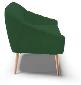 Namoradeira 02 Lugares Giovana Veludo Pés Palito Natural - D'Rossi - Verde