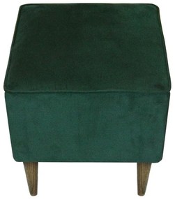 Puff Quadrado Milão Sigma em Suede com Pés Palito - Verde