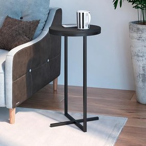 Mesa Volpi Alta Redonda Multifuncional Mdf - Preto Fosco