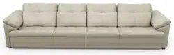Sofá Retrátil 4 Lugares Para Sala 339cm Dijon Couro Creme S07 - Mpozen