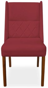 Kit 8 Cadeiras de Jantar Lecce Veludo Vermelho