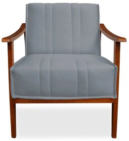 Poltrona Decorativa Vincenzza Veludo Cinza