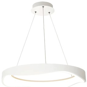 Pendente Amaré Ø62X10Cm Led 60W 3000K Bivolt Alumínio Branco E Acrílic...