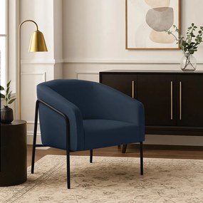 Poltrona Sala Industrial Alta Preto Stella Suede D03 - D'Rossi - Azul