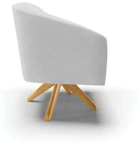 Poltrona Decorativa Giratória MA30 Stella Linho Cinza Claro D03 - D'Rossi