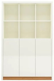 Armario de Escritorio Aracatu 12 Nichos cor Off White com Freijo 1,20 MT (LARG) - 60615 Sun House