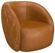 Poltrona Decorativa para Sala 90cm Tressê Zion M22 Sintético Caramelo