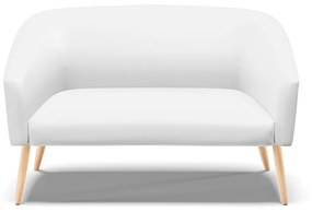 Sofá 2 Lugares Namoradeira Pé Palito Natural Stella Sintético Branco D03 - D'Rossi