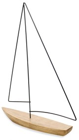 Escultura Barco Em Poliresina Madeira 40x30x7 - D'Rossi
