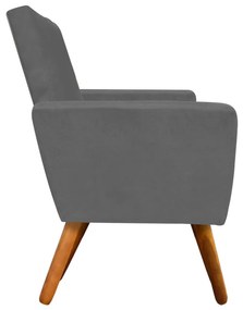 Namoradeira Nina Suede Pés Palito Castanho D'Rossi - Grafite