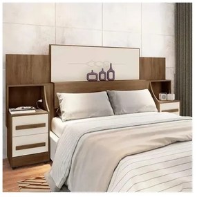 Cabeceira De Casal Síria Freijó Com Off White – RV Móveis