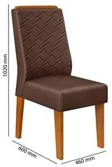 Mesa de Jantar Kiara 160cm Com 6 Cadeiras Lídia D04 Freijó/Veludo Moca