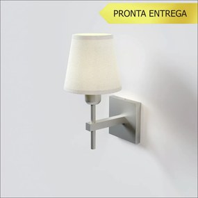 Arandela Tocha Small Cúpula Tecido 01Xe27 Mini Bulbo G45 - Qimporta Ar... (CINZA / PRATA)