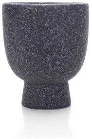 Cachepot Decorativo em Cerâmica Flocos Preto 14x11 cm - D'Rossi