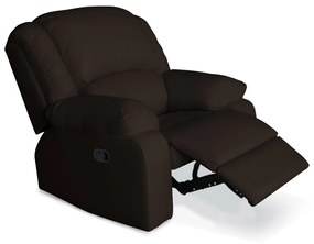 Poltrona Decorativa Magnum Reclinável Manual Courino Marrom