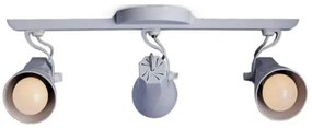 Kit-4 Spot Trilho Triplo Octa 3 Sobrepor Direcionável E-27 Branco