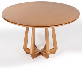 Mesa Redonda Quézia Tampo Laminado Verniz Mel 130cm - 78501 Sun House