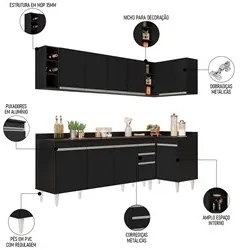 Armário de Cozinha Modulado de Canto Esquerdo 5 Peças CP53 Balcão com