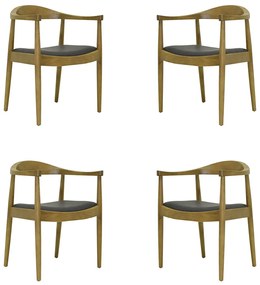 Kit 4 Cadeiras Decorativas Sala de Jantar Columbia PU Madeira Rústica Bege G56 - Gran Belo