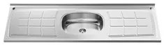 Balcão Gabinete Nathan com Pia Inox 160cm 3 Portas Rústico - Nathy Móv