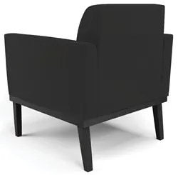 Sofá Namoradeira e 1 Poltrona Base Madeira Preto Maressa Veludo Preto