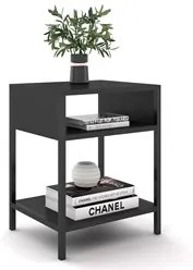 Mesa de Cabeceira Estilo Industrial Plaza L03 Preto - Mpozenato