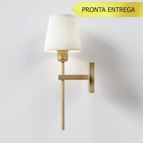 Arandela Tocha Longa Cúpula Tecido 01Xe27 Mini Bulbo G45 - Qimporta Ar... (CHAMPANHE)