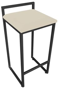 Banqueta Alta Lavínia Suede Bege Base Preto - D'Rossi