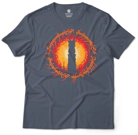 Camiseta Unissex Mordor Ring O Senhor dos Anéis Geek Nerd - Cinza Chumbo - P