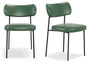 Cadeiras de Jantar Base Ferro Nile kit 2 Sintético PU A08 - D'Rossi - Verde