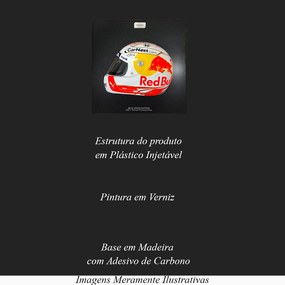 Quadro 3D Decorativo Helmet MV 2021 Branco/Vermelho - Gran Belo
