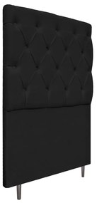 Cabeceira Estofada Liverpool 90 cm Solteiro Suede Preto - ADJ Decor