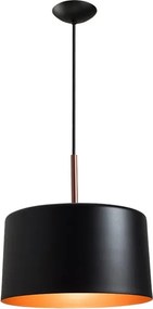 Pendente Alumínio Preto E Cobre Ø35cm Bilboquê