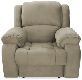 Poltrona Decorativa Magnum Reclinável Manual Suede Nude