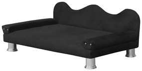 Cama Sofá Pet Meg Para Cães E Gatos Elegante e confortável Suede Preto
