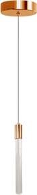 Pendente Led Aluminio Cristal 6W 3000K Aston - DOURADO