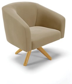 Sofá Namoradeira e Poltrona Giratória MA30 Stella Suede D03 - D'Rossi - Marrom Rato