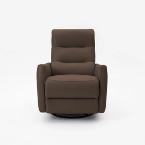 Poltrona do Papai Reclinável Elétrica Sala de Estar Plaza USB e USB-C Gira Balança Couro Marrom G40 - Gran Belo
