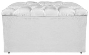 Calçadeira Estofada Liverpool 90 cm Solteiro Suede Branco - ADJ Decor