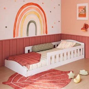 Cama de Chão Montessoriana Solteiro Encanto Branco Completa Móveis