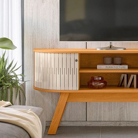 Rack TV 55 Pol 136cm Bancada para Sala Rylan M20 - D'Rossi - Cinamomo e Off White